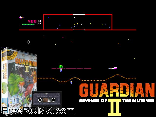 Guardian II Revenge of the Mutants (UK) (19xx) [t1] Amstrad CPC game showing 3D box cover and gameplay screenshot